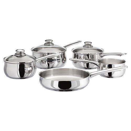 Stellar 1000 5 Piece Saucepans Set with Glass Lids - S1C1G