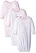 Luvable Friends Baby Girls' "Bird on a Branch" 3-Pack Gowns - pink/white, 0 - 6 months