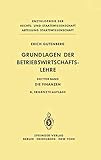 Grundlagen der Betriebswirtschaftslehre: Die Finanzen (Enzyklopädie der Rechts- und Staatswissenschaft, Band 3) by