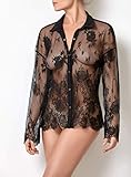 camisas de jeans largas mujer  Millesime Camisa de Encaje Mujer  Sexy Top con Cinturón, Mujer Camiseta Blusa Transparente, Lencería Sexy, Babydoll Lace Up Pijamas de Noche, Top Encaje Talla Grande, Regalo de Lujo  Algodón y seda