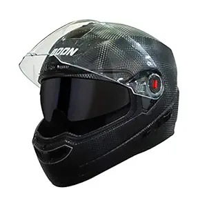 Steelbird SBA-1 7Wings Boon Double Visor ABS Material Shell Full Face Helmet with Inner Smoke Sun Shield and Outer Clear Visor (Medium 580 mm, Dashing Black)