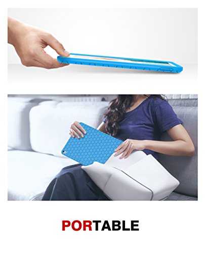 MoKo Hülle für iPad Pro 10.5 Zoll 2017 – [Honey Comb Series] Lightweight Silikon Case Stoßfest [Kids Kinderfreundlich] Schutzhülle für Apple iPad Pro 10.5 Tablet, Blau - 6