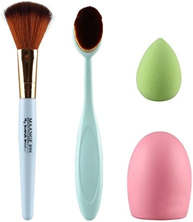 Makeup Brushes Set, 4pcs Makeup Brush Makeup Sponge Makeup Brush Cleaner Foundation Brush By LEEDY