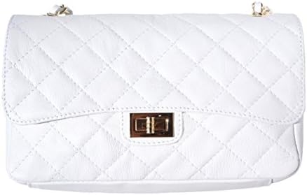 SUPERFLYBAGS Women's Genuine Quilted Italian Leather Handbag model Parigi Classic Made in Italy