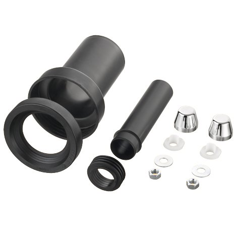 Wand-WC-Anschlussgarnituren - 180 mm lang - mit Lippendichtung DN 90/110, Kappen weiß