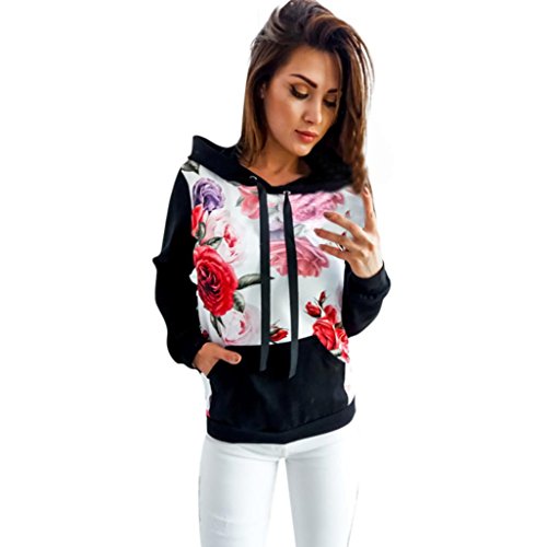 Preisvergleich Produktbild Damen Kapuzenpullover Langarm Shirt Hoodie Sweatshirt Pullover Hoody Damen Sweater Jacke Pullover Herbst Winter Outerwear Von Xinan (XL, Schwarz)