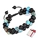 Produktbild Crazy-M Armband Männer Perlenarmband Stein Armband Onyx Natursteinperlen Yogaarmband Herren Armbänder Lava Rock Perlen Armbänder mit einstellbar Verschluss Parfum Diffusor,7''-9'