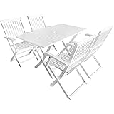 Dimensiones de la mesa: 120 x 70 x 75 cm (longitud x anchura x altura), Dimensiones de las sillas: 51 x 56 x 92 cm (anchura x profundidad x altura)