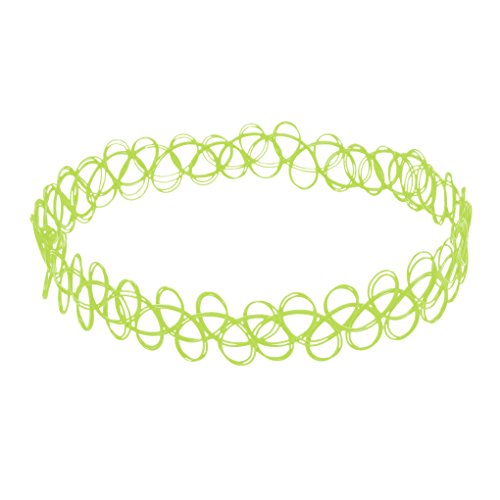 ELENXS Vintage Retro Women Girls Tattoo Choker Elastic Stretch Necklace Yellow1