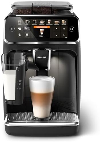 PHILIPS 5400 Series Macchina da Caffè Automatica - Montalatte LatteGo, 12 Bevande, Display Intuitivo, 4 Profili Utente, Nero (EP5441/50)