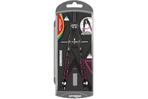 KEYROAD Compás de metal / 1 pieza/multicolor/compás escolar/brújula ideal para la escuela/compás de ajuste rápido