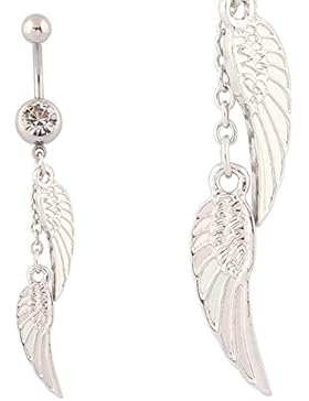 edelstahl 316l baumeln flügel bauchnabel ringe mode body piercing schmuck nabel bar bauch ringe