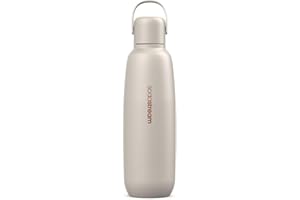 SodaStream Fizz&go Cool Bouteille en métal blanc sable de 0,9 l - Passe au lave-vaisselle - Compatible avec Duo, E-Duo, Terra - Garde au chaud et au froid jusqu'à 12 heures - Sans BPA - 1 pièce