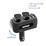 ★ Multi Auto Ladeadapter --- Konvertieren und erhöhen Sie Ihr Auto Zigarettenanzünder von 1 bis 2 Steckdosen und 2 USB-Ports.