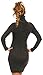 Happy Mama Women's Maternity Stretchy Knitted Dress Roll Neck Bodycon. 888p (Graphite, 8/12)