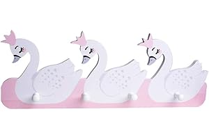 Mowtom Armoire Enfant avec 4 Crochets Swan Crochet Auto-adhésif pour Papier Peint Mural étagère Murale Chambre d'enfant étagère Enfant sans perçage avec 4 Crochets