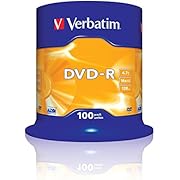 Verbatim DVD-R 16x Matt Silver 4.7GB, 100er Pack Spindel, DVD Rohlinge beschreibbar, 16-fache Brenngeschwindigkeit &amp; Hardcoat Scratch Guard, DVD-R Rohlinge, DVD leer, Rohlinge DVD