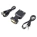 Produktbild ForceSthrength VGA zu HDMI Adapter Konverter mit Adapterkabel Anschluss für PC Laptop