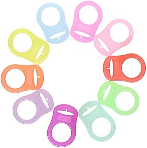 ofoen 10 Pieces Silicone Button Ring Dummy, Multicolor Silicone Button Holder Clip Adapter for MAM Ring Dummy Pacifier