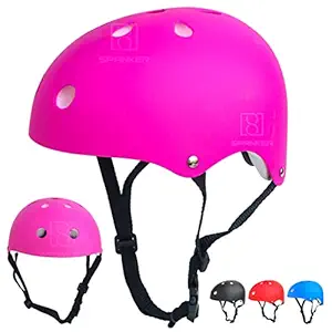 Toyshine Kids Bike Helmet with Tough and Lightweight Shell, Road Cycling, Sports, Skating Helmets with Adjustable - Pink SSTP