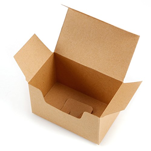 50 x 10*6*6cm Kraftpapier Geschenkbox Geschenkschachtel Kartonage Geschenkverpackung Cupcake Box Aufbewahrungsbox Gastgeschenk mit Geschenkanhänger Hochzeit Party Tischdeko - 5