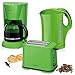Produktbild Clatronic Frühstücksset Colour Up Your Life, Kaffeemaschine für 14 Tassen, Toaster für 2 Scheiben und Wasserkocher von 1,7 l, Grün