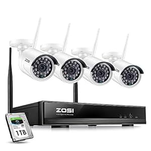 Kit Surveillance ZOSI 8CH 1080P H.265+ – 4 Caméras Bullet – 1To – Vision Nocturne 20m – Neuf