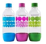 BPA Free PET Plastic Original Sodastream Carbonating Bottle Three Pack 1 Liter / 3.38oz Lasts Up To 3 Years - New Design Launched 2015 by SodaStream