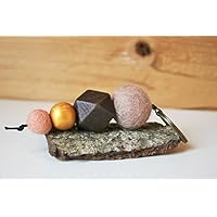 Schlüsselanhänger mit Filz- und Holzperlen