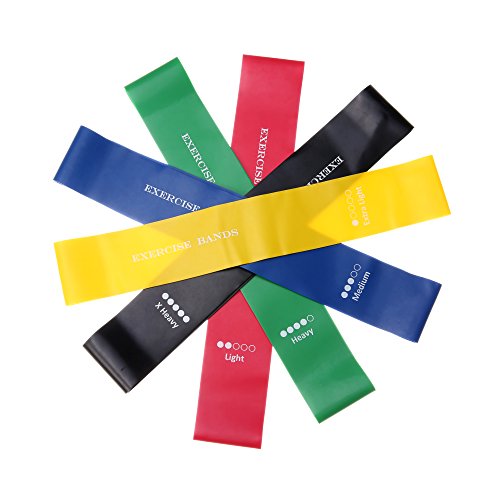 Fitnessbänder Widerstandsband 5er Set Resistance Band Loop Gummi Fitnessband Gymnastikband Übungsband Trainingsbänder Bänder für Yoga, Reha-Sport wann Beinübungen, Widerstand, Sport oder auf Reisen - 3