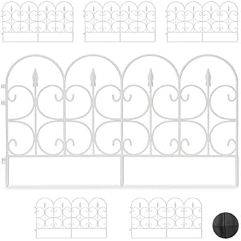 Relaxdays 10020696_470 Bordura per Aiuola in Metallo Set da 4 Stile ...