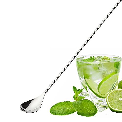 Annstory Edelstahl Cocktail-Stößel und Rührlöffel Set – 8 „Getränk Muddler Werkzeug & 12“ Löffel Barmixer Löffel für Mojito, Caipirinha & More, erstellen Flavour Verpackt Cocktails - 6