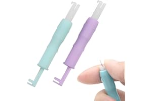 WKRTDY 2 aides à l'enfilage de l'aiguille pour machine à coudre Enfile-aiguille rapide Enfile-aiguille à coudre automatique Outil d'enfile-aiguille en plastique pour machine à coudre Outil,Vert+violet