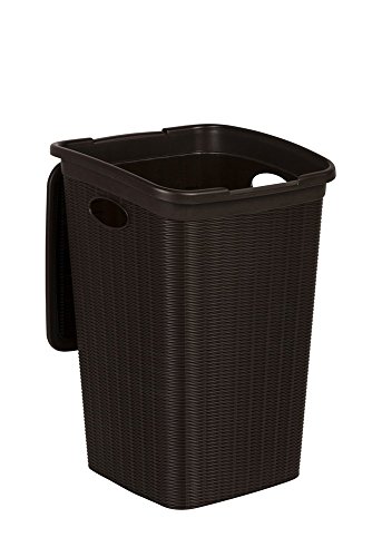 XL Wäschekorb im Rattan Design mit Klappdeckel und 50 Liter Volumen, B 37 x T 38 x H 54,5 cm, Farbe Braun - 2