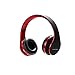 Price comparison product image Bluetooth Wireless Headset NASSONBO Over-ear Stereo Lightweight Headphones with Microphone for Kids Adult Music Streaming for FM Radio MP3 MP4 PC Tablets Mobiles (Red and Black)