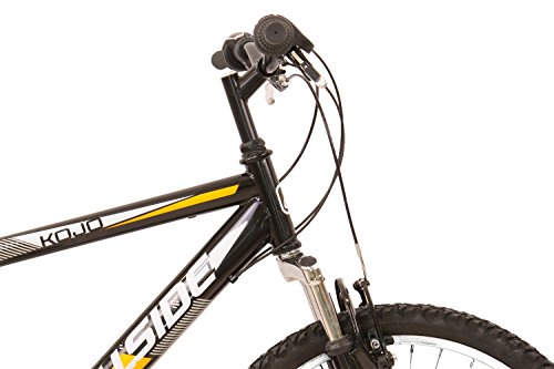 Mountainbike 24 Zoll für Kinder Hillside Kojo in schwarz Kinderfahrrad Fahrrad MTB 21 Gang Shimano Tourney Seitenständer, Federung vorn - 3