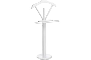 IDIMEX Herrendiener Matteo aus Metall und MDF in weiß/weiß, Stummer Diener mit Ablage und Bügelteil, praktische Kleideraufbewahrung für Anzüge und Hemden