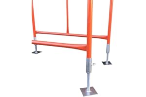 HILL TOP FABRICATIONS CO (1998) LTD - Set of 4 Galvanised Adjustable Base Plates for Scaffolding Tower Building Support, Up and Down Support, Movable Scaffolding Accessories.