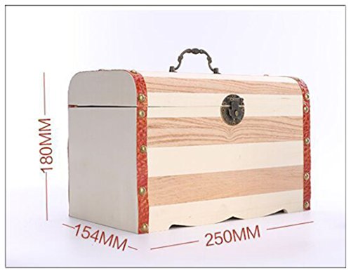 Preisvergleich Produktbild Holz Schatztruhe groß Box Tragbarer Zeitvertreib Safe Brotbox Plus