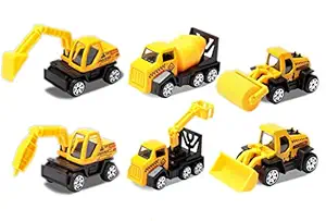 Popsugar Die Cast Mini Construction Super Builder 6 Pieces (Yellow,THG0688)