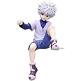 Jilijia Killua Zaoldyeck Anime Figure 12CM Noodle Stopper Figure Statue PVC Sitting Position Static Model Desk Ornament Gift