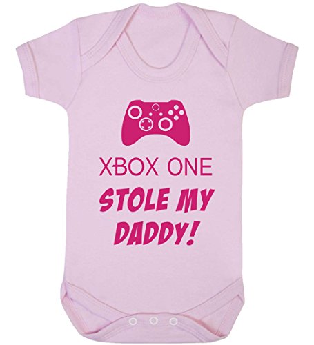 Xbox One Stole My Daddy Baby Vest. (0-3 months, Pink Vest - Fuchsia Vinyl)