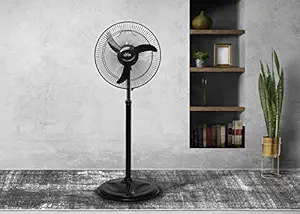 Ultica 16 Inch 400 mm High Speed Toofan Stand Fan(Black and Silver)