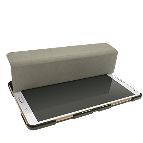 igadgitz Schwarz PU Ledertasche Hülle Smart Cover für Samsung Galaxy Tab S 8.4″ SM-T700 mit Multi-Winkel Betrachtungs + Auto Sleep/Wake + Displayschutzfolie - 3