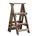 Produktbild 3-Schicht-Ladder Chair Antike Walnussfarbe, Faltender Haushalt 3-stufiger Hocker Anti-Rutsch-Stuhl Last 120 Kg