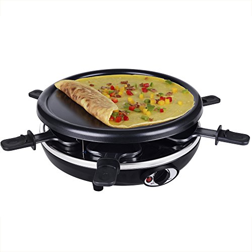 Syntrox Germany Basel 4 in 1 Raclette Crepemaker Grill Pancakemaker für 6 Personen - 5