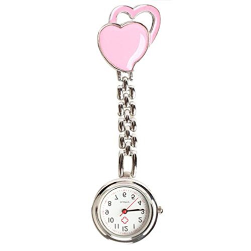 Quarzuhr Armbanduhr - SODIAL(R) Krankenschwesteruhr Quarzuhr Damenuhr Kinderuhr Taschenuhr mit Clip Doppel-Herz (rosa) Quarzuhr Armbanduhr - SODIAL(R) Krankenschwesteruhr Quarzuhr Damenuhr Kinderuhr Taschenuhr mit Clip Doppel-Herz (rosa)