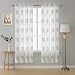Produktbild Deconovo Voile Gardinen mit Stange Tasche Leinenoptik Transparent Gardinen mit Stickerei 213x132 cm Creme Baum