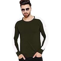 Veirdo Men's Cotton Full Sleeve Regular Fit Color Block T-Shirt