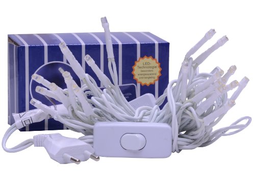 Merxx - 20er LED Lichterkette - 230V - warmweißes Licht - mit An-/Ausschalter